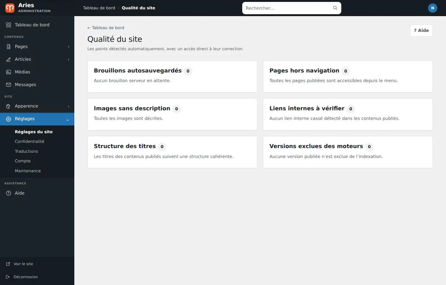 Le contrôle qualité des contenus.